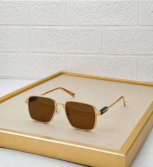 Double-Bar Square Aviator Sunglasses