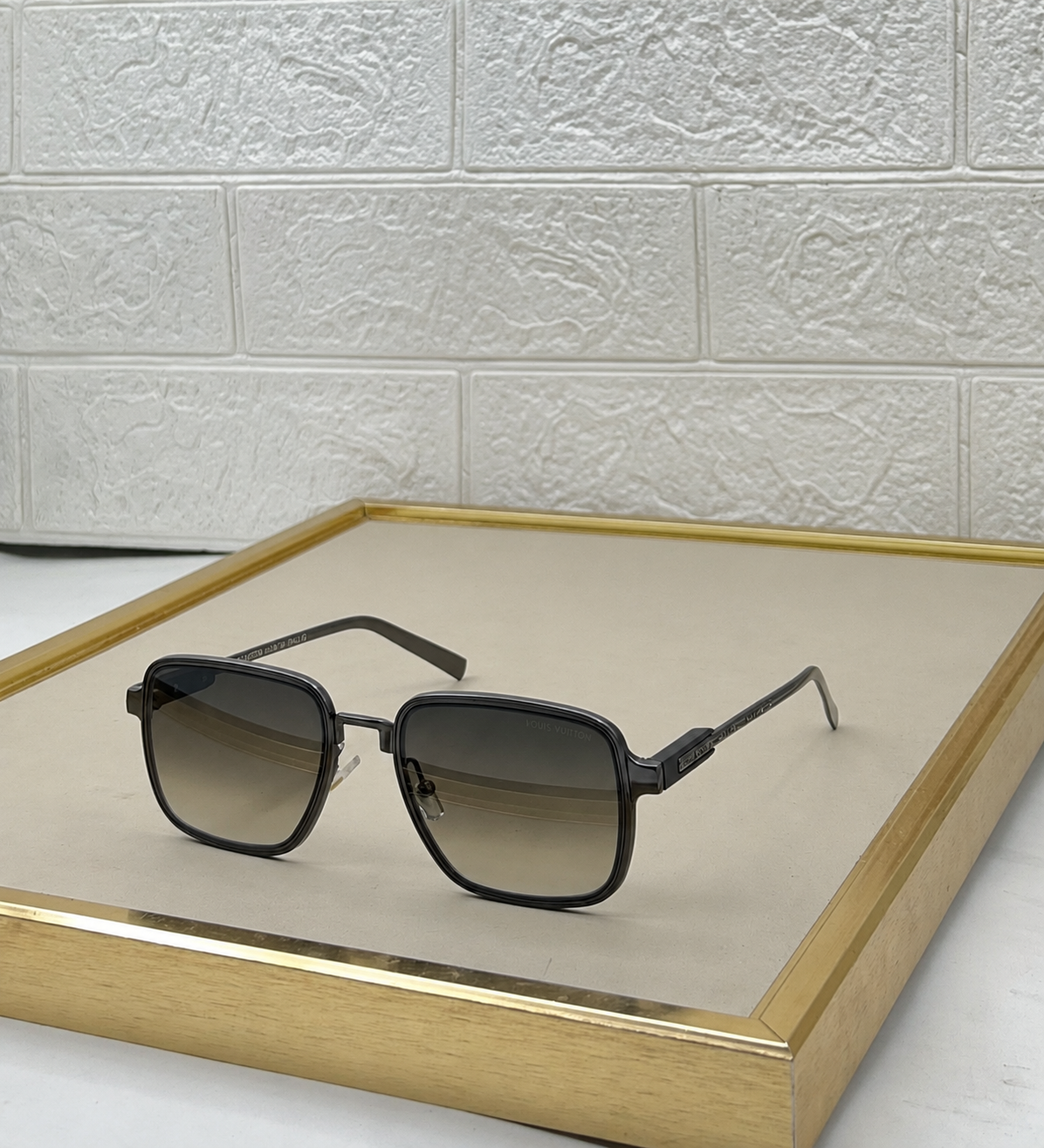 Double-Bar Square Aviator Sunglasses