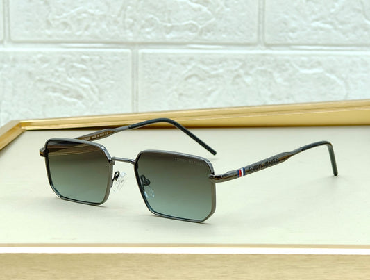 Slim Rectangle Metal Sunglasses