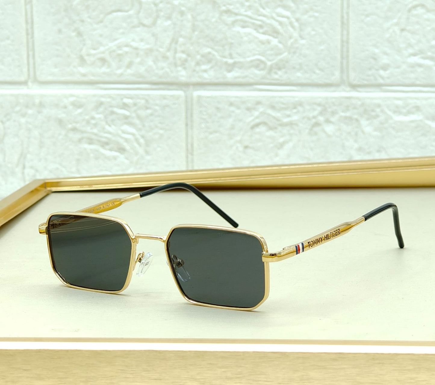 Slim Rectangle Metal Sunglasses