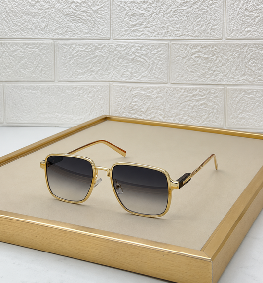 Double-Bar Square Aviator Sunglasses