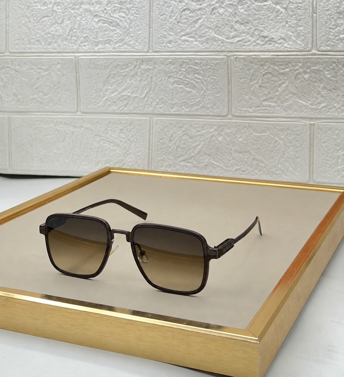 Double-Bar Square Aviator Sunglasses