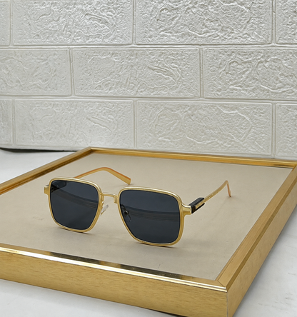 Double-Bar Square Aviator Sunglasses
