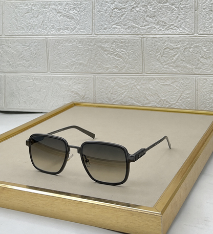 Double-Bar Square Aviator Sunglasses