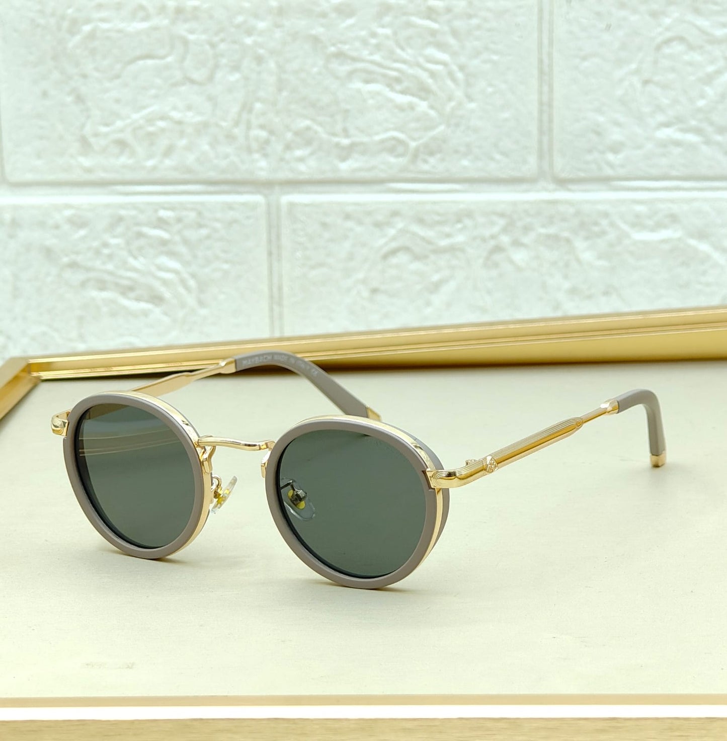 Round Metal Acetate Sunglasses