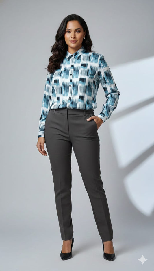 Abstract Ikat Print Shirt