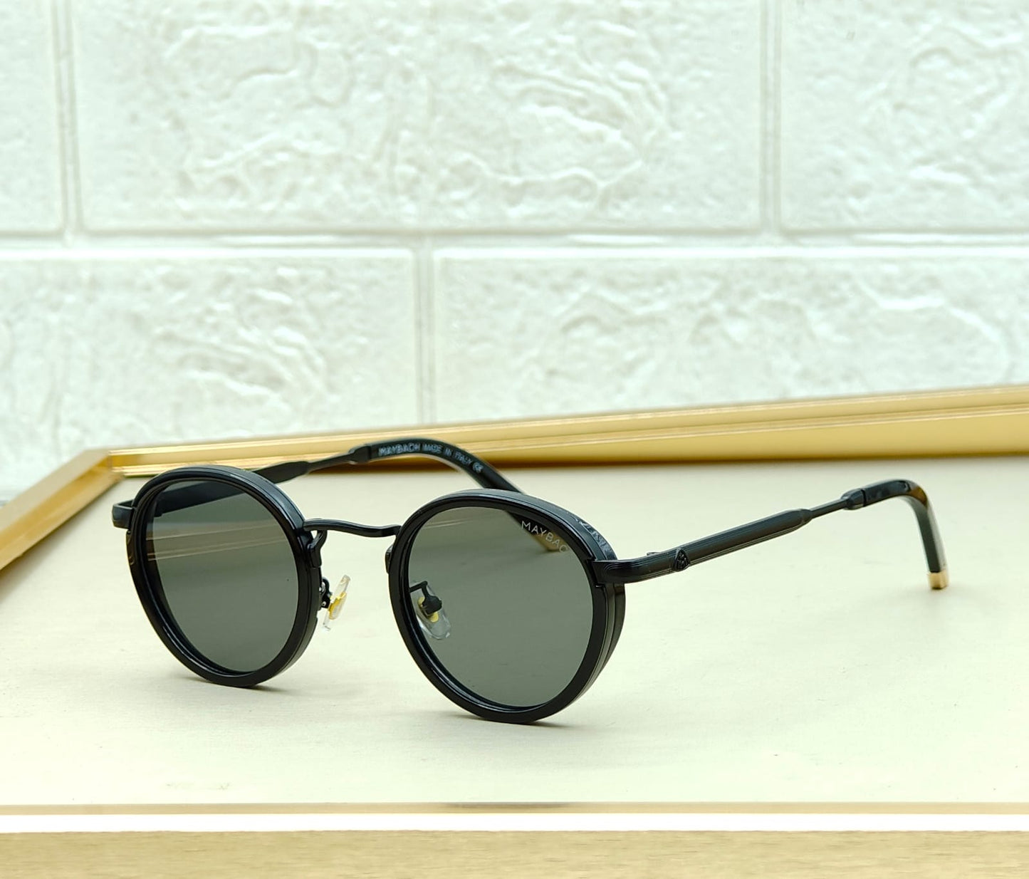 Round Metal Acetate Sunglasses