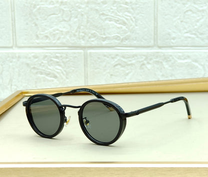 Round Metal Acetate Sunglasses