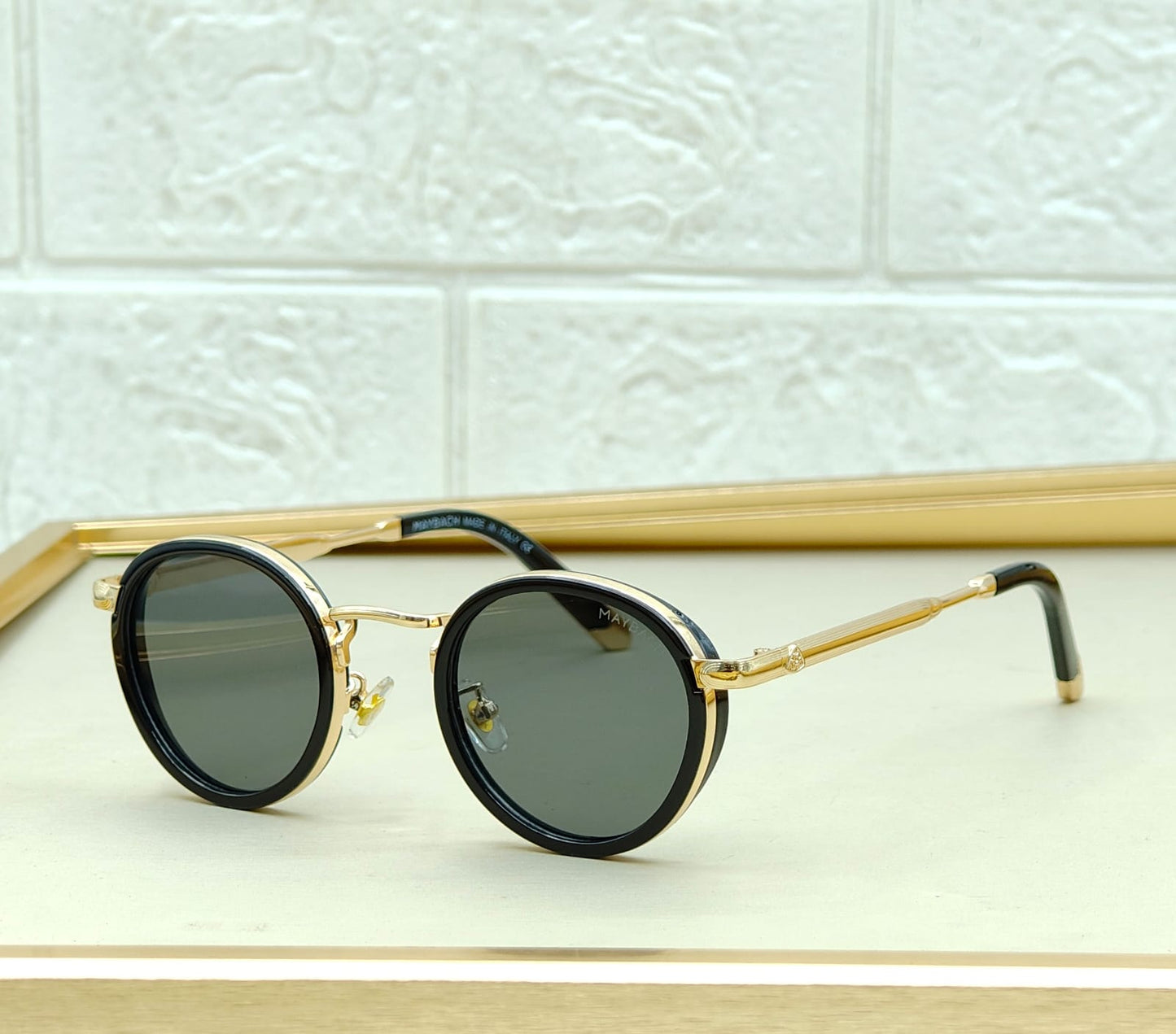 Round Metal Acetate Sunglasses