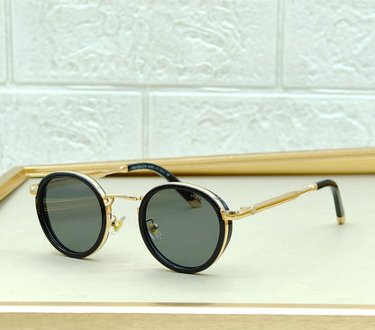 Round Metal Acetate Sunglasses