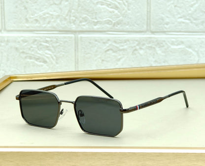 Slim Rectangle Metal Sunglasses