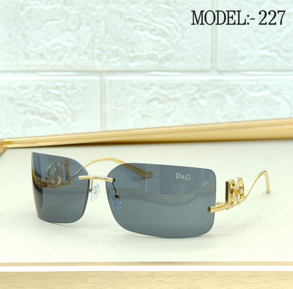 Rimless Wrap Rectangle Sunglasses – Model 227