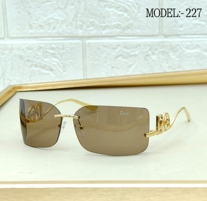 Rimless Wrap Rectangle Sunglasses – Model 227