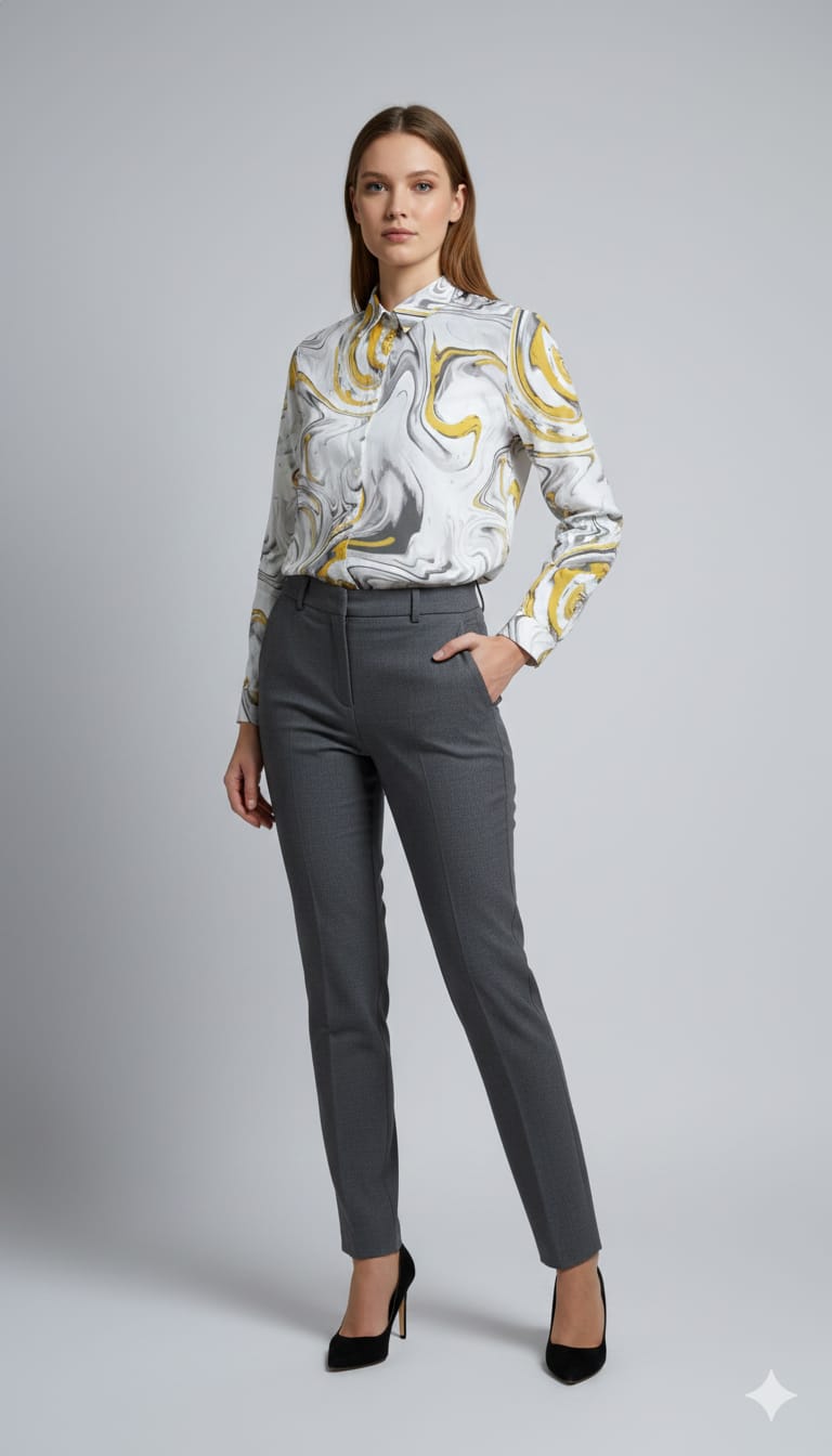 Abstract Ikat Print Shirt