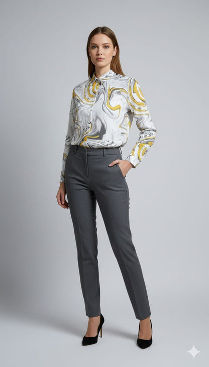 Abstract Ikat Print Shirt