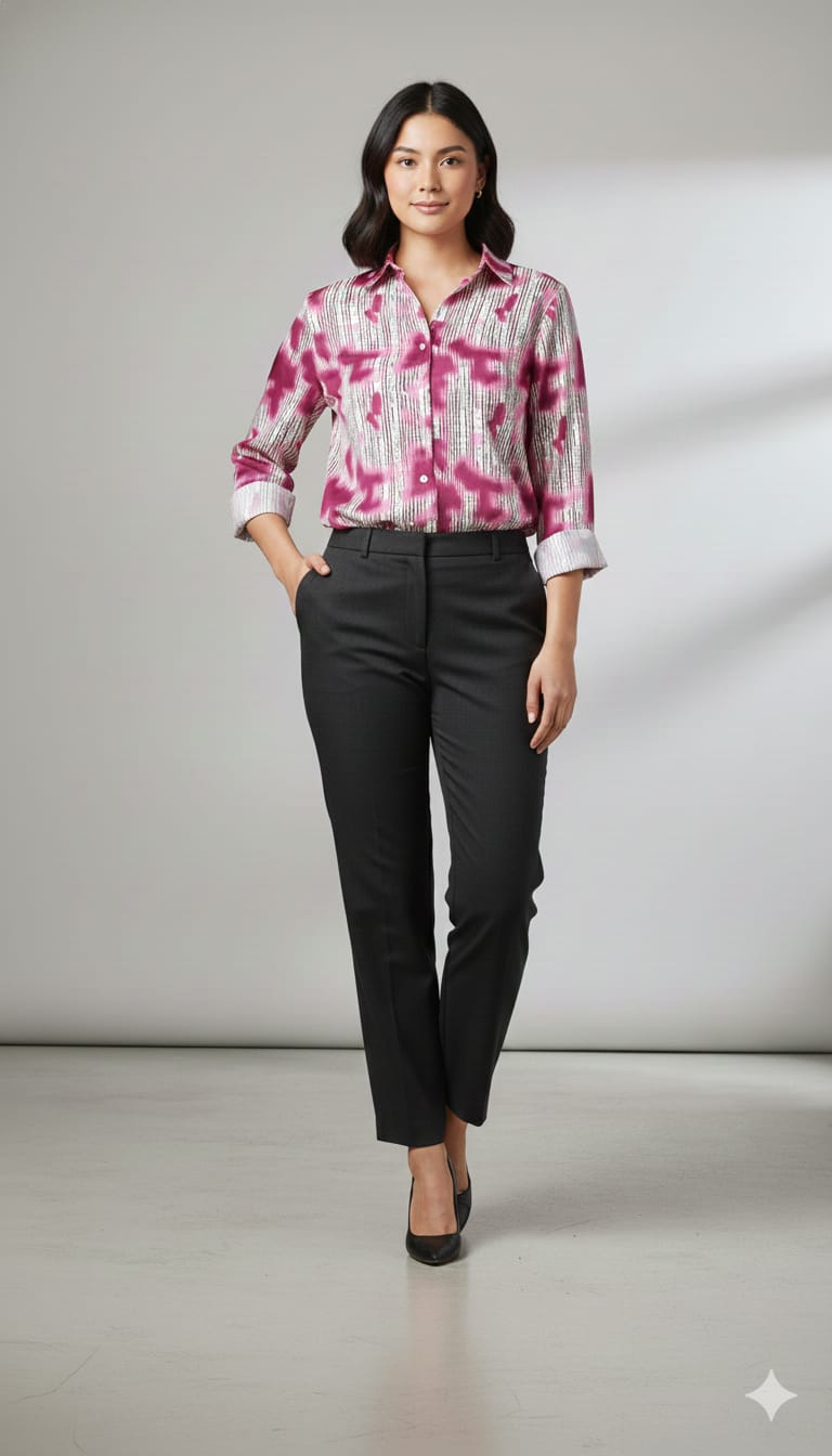 Abstract Ikat Print Shirt