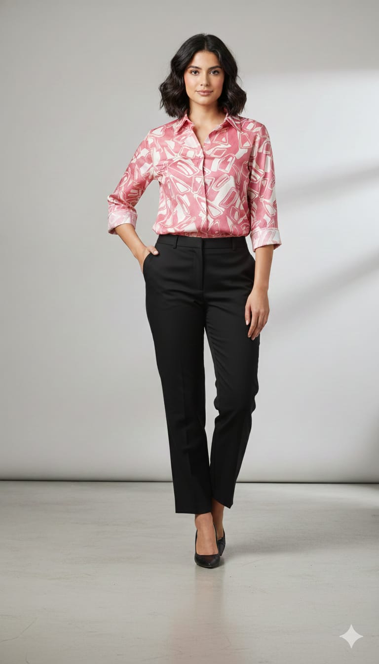 Abstract Ikat Print Shirt